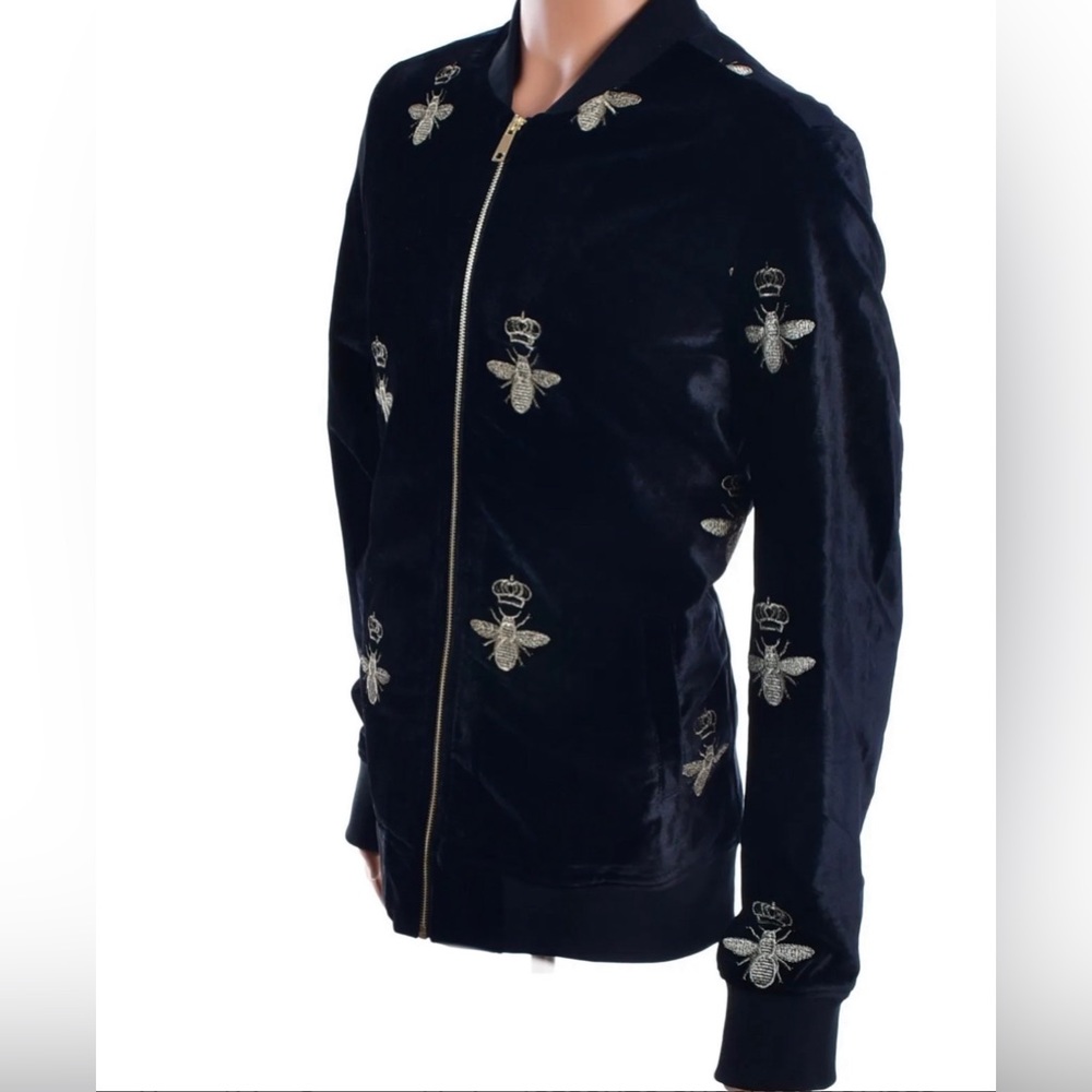 PERRUZO GUCCI BEE BOMBER JACKET-BLACK